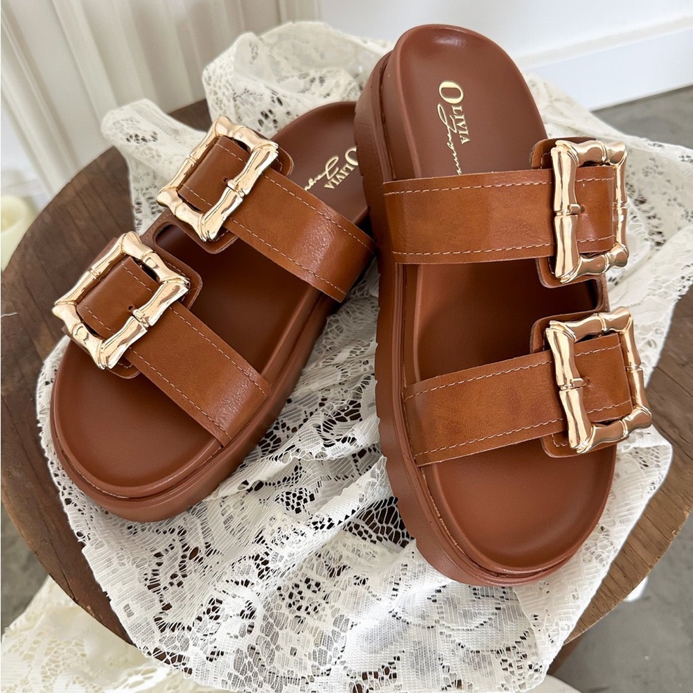 Brand new Olivia Fargiano Buckle Sandals
